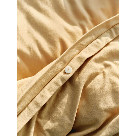 Flanell Bettwäsche Garnitur in Honig Gelb von erlich textil Größe 135x200 + 80x80 cm