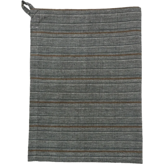 Geschirrtuch Streifen in Anthrazit+Braun Grau+Braun Muster Streifen von Frida Feeling Größe 50x70 cm