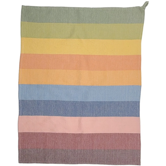 Geschirrtuch Streifen in Grün+Gelb+Blau+Rosa Muster Streifen von Frida Feeling Größe 50x65 cm