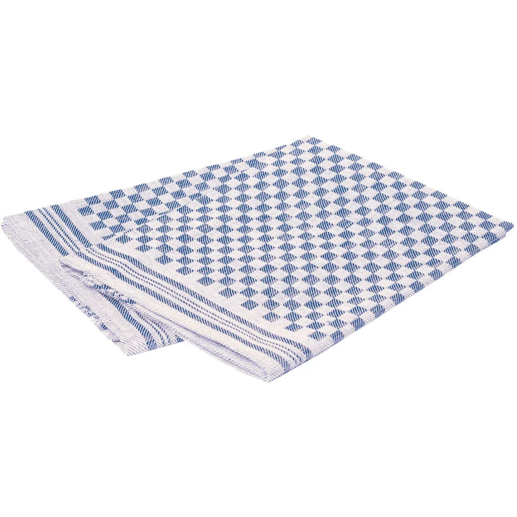 Halbleinen Geschirrtuch Schachbrett 2er-Pack in Blau Muster Schachbrett von Erika Vaitkute Größe 47x70 cm