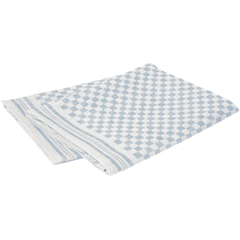 Halbleinen Geschirrtuch Schachbrett 2er-Pack in Hellblau Blau Muster Schachbrett von Erika Vaitkute Größe 47x70 cm