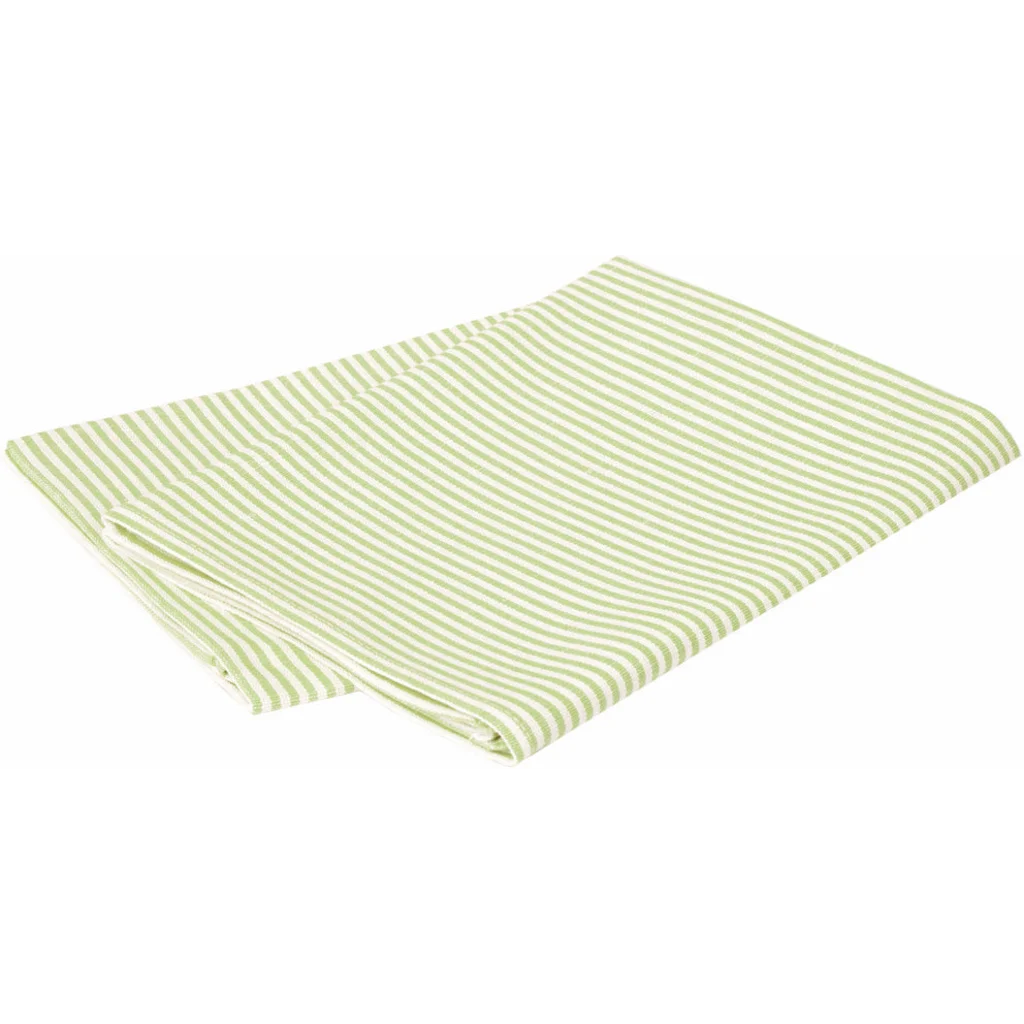 Halbleinen Geschirrtuch Streifen 2er-Pack in Weiß+Hellgrün Weiß+Grün Muster Streifen von Erika Vaitkute Größe 47x70 cm