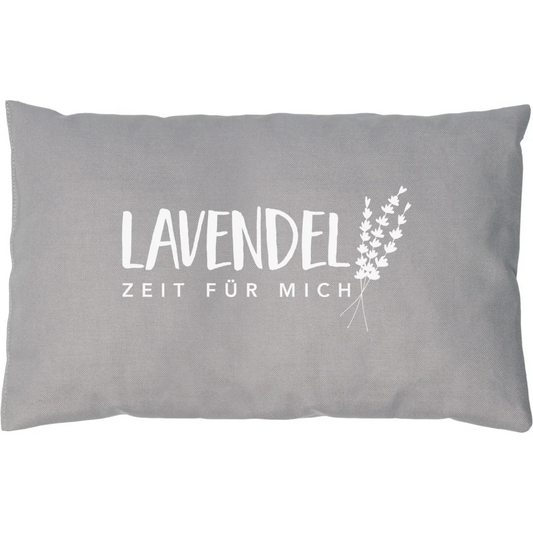 Kissen rechteckig mit Füllung Lavendel in Grau Muster Unifarben mit Aufdruck von herbalind Größe 30x20 cm
