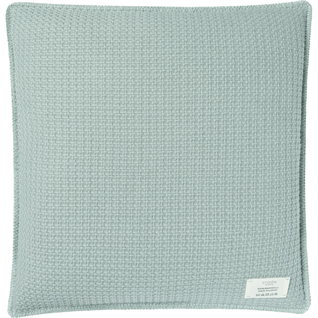 Kissenhülle in Feinstrick-Optik in Mint Grün von Cradle Studio Größe 50x50 cm