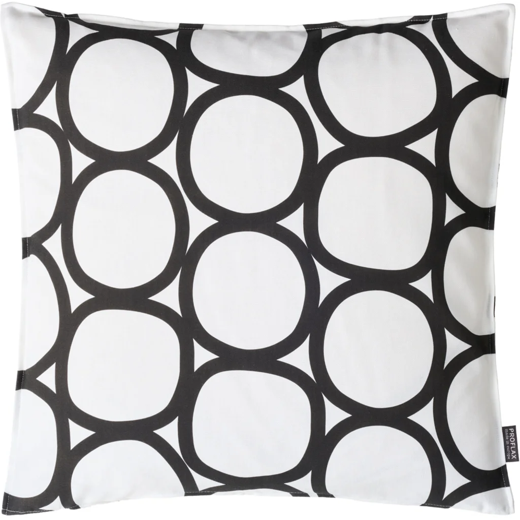 Kissenhülle Kreise in Weiß+Schwarz Muster Kreise von Proflax Größe 50x50 cm