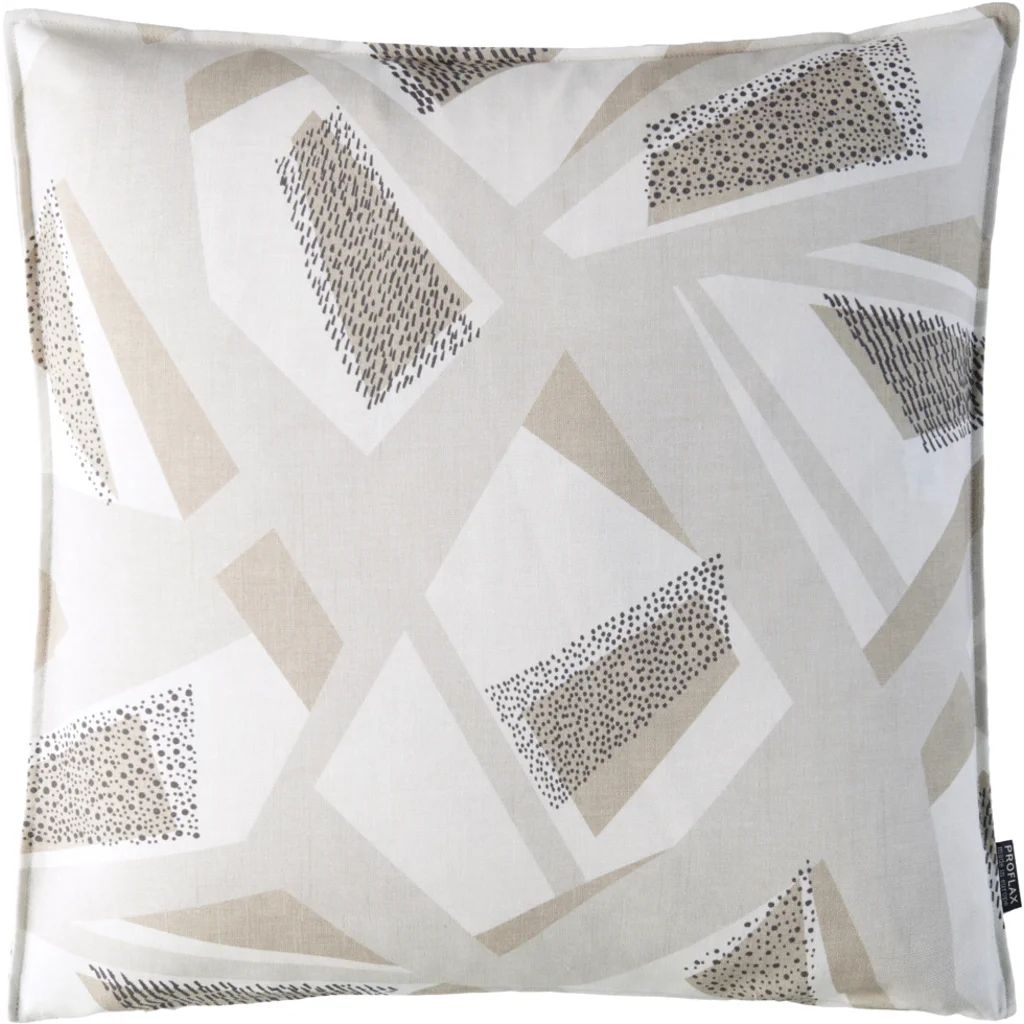 Kissenhülle mit graphischem Muster in Weiß+Beige+Braun Muster Graphisch von Proflax Größe 40x60 cm
