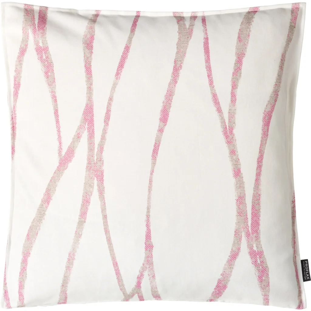 Kissenhülle mit graphischem Muster in Weiß+Rosa Muster Graphisch von Proflax Größe 40x60 cm