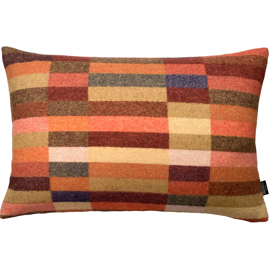 Kissenhülle SEVILLA in Rot+Orange+Ocker Rot+Orange+Gelb Muster Stäbchen von Eagle Products Größe 40x60 cm