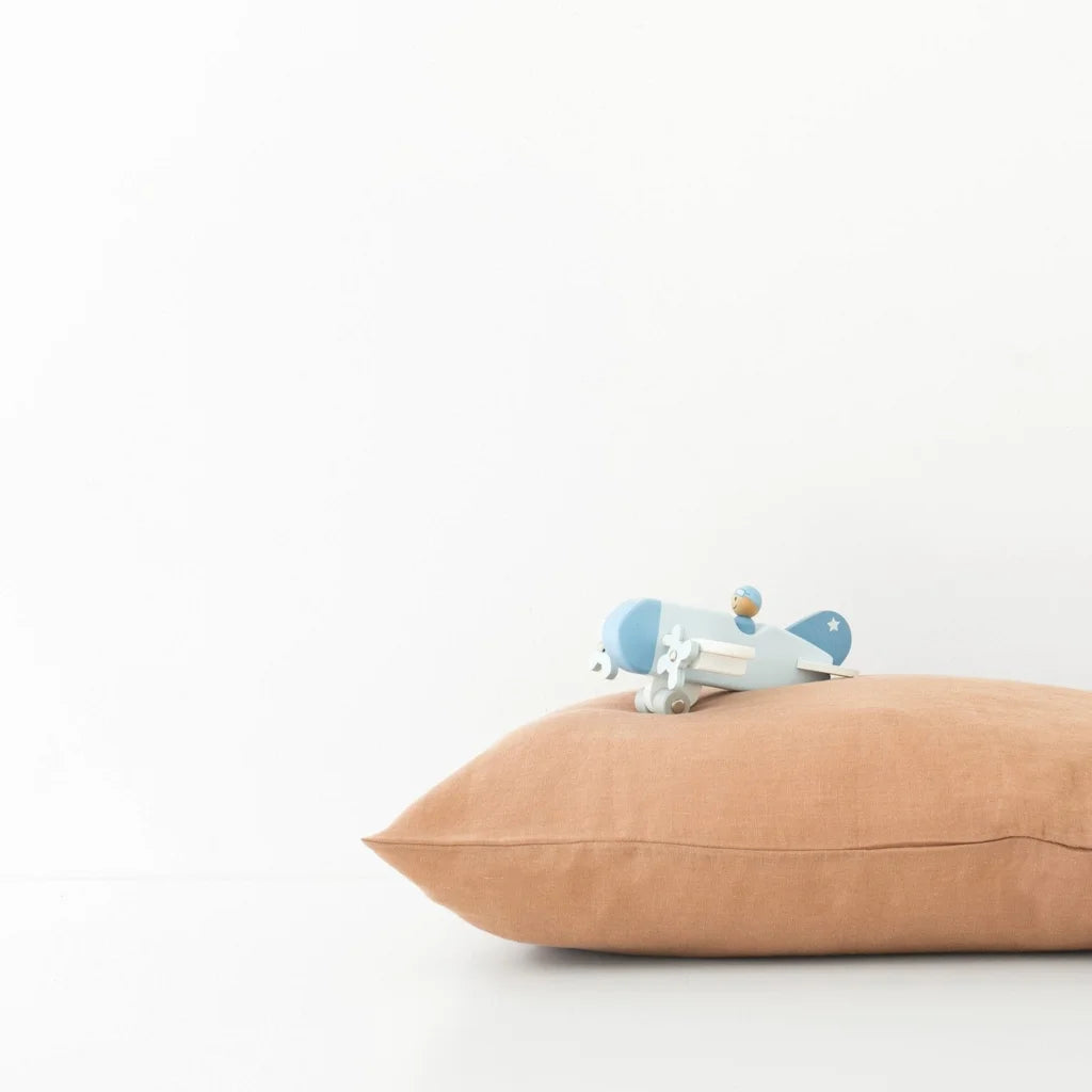 Leinen Baby-+Kinder-Bettwäsche Kissenbezug in Apricot Orange von Linen Tales Größe 35x55 cm