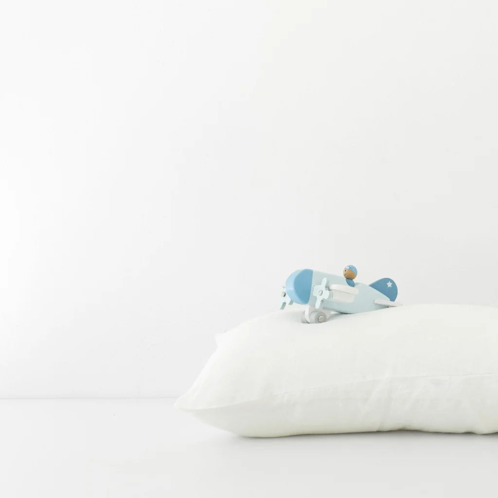 Leinen Baby-+Kinder-Bettwäsche Kissenbezug in Weiß von Linen Tales Größe 50x70 cm
