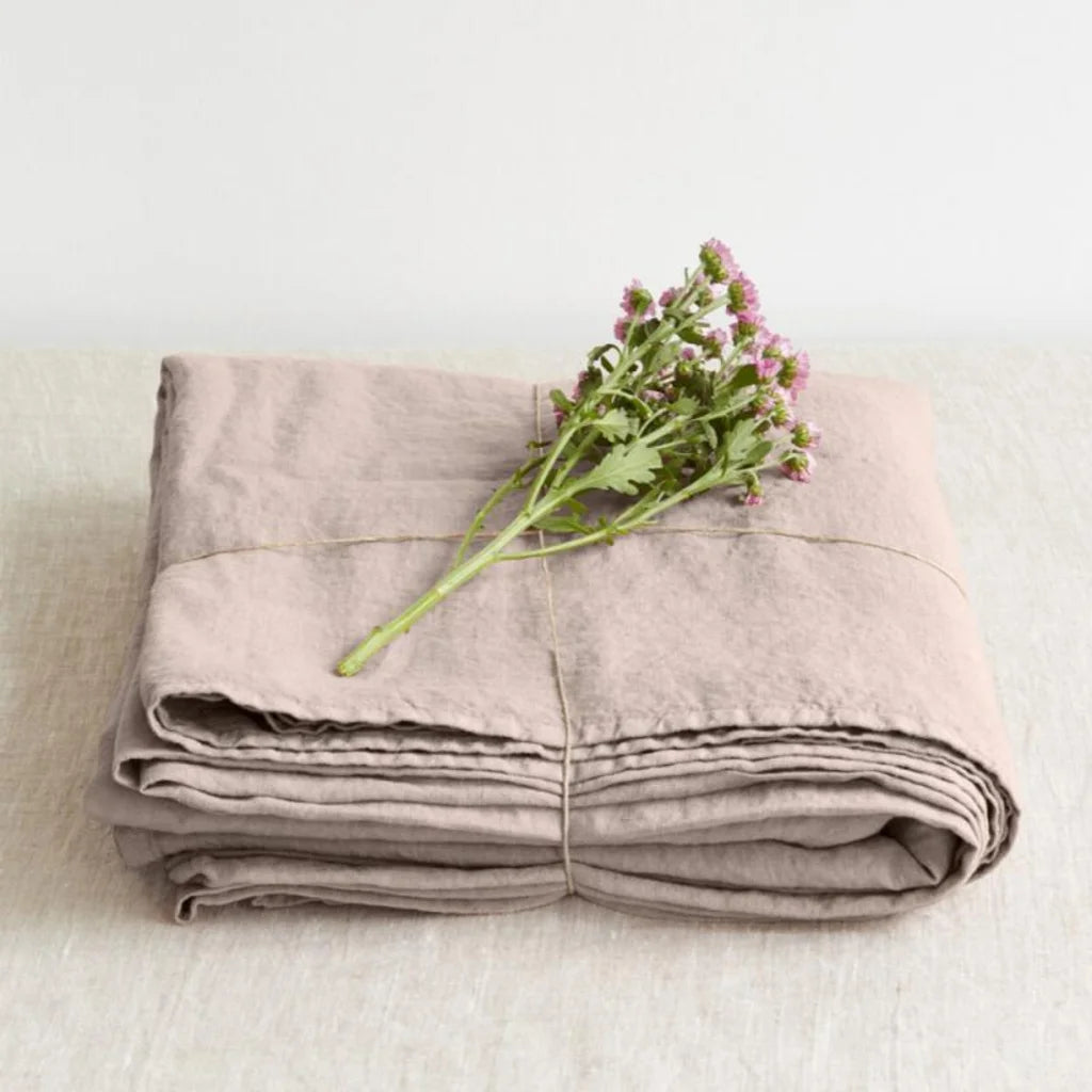 Leinen Bettlaken in Hellrosa Rosa von Linen Tales Größe 280x290 cm