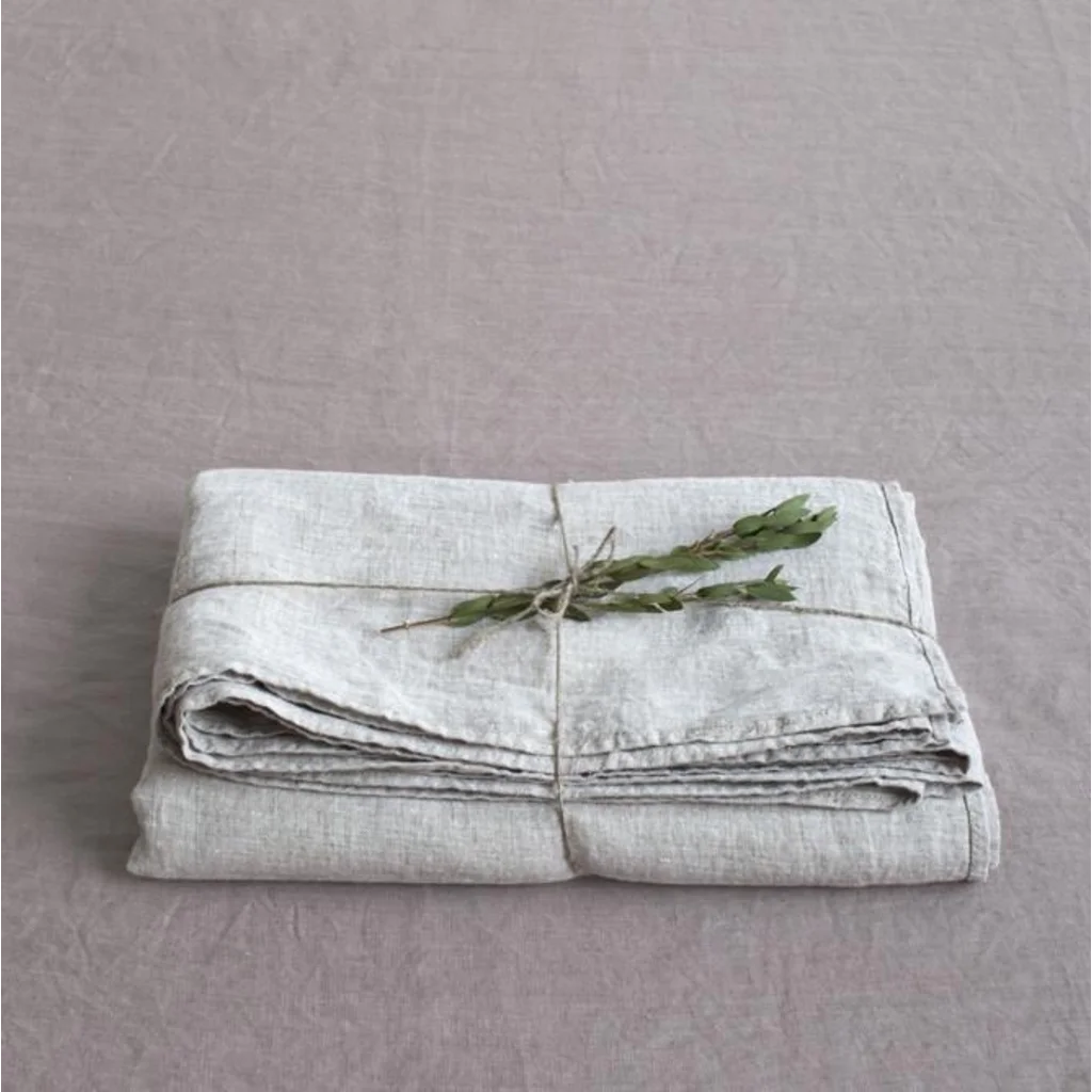 Leinen Bettlaken in Stein Grau von Linen Tales Größe 280x290 cm