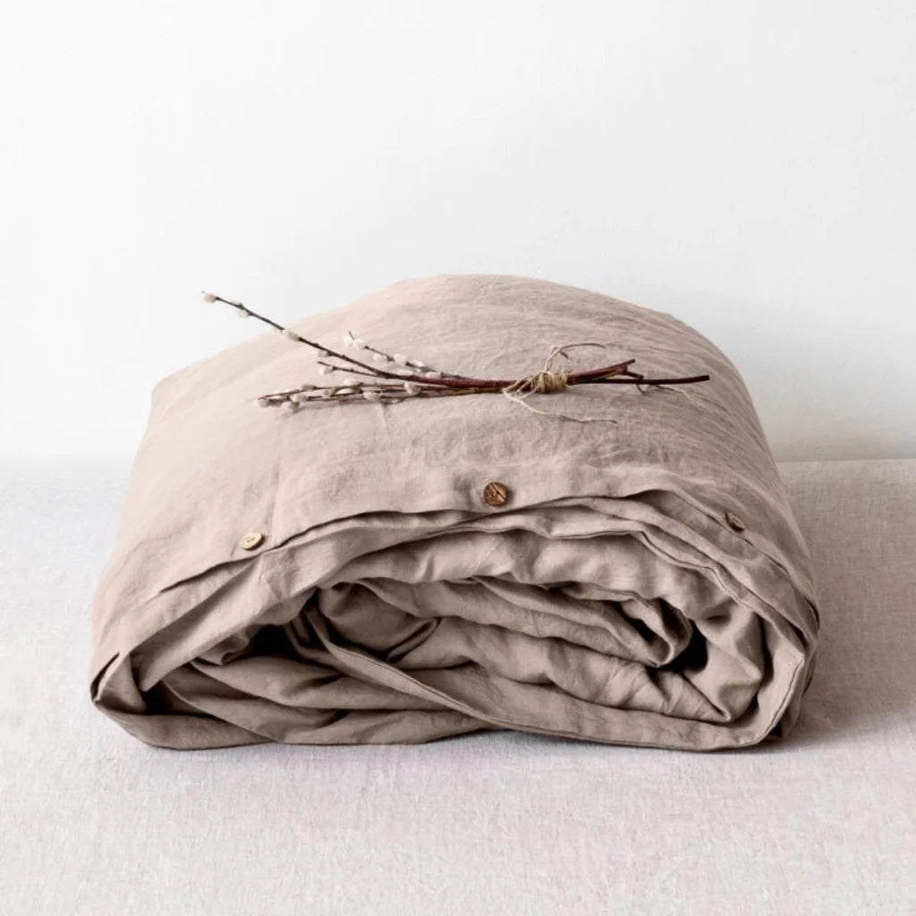 Leinen Bettwäsche Bettbezug in Hellrosa Rosa von Linen Tales Größe 160x210 cm