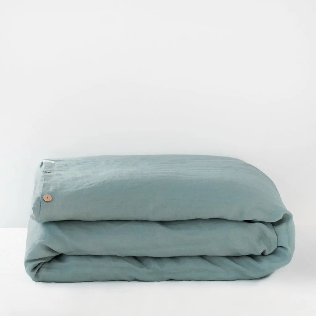 Leinen Bettwäsche Bettbezug in Mint Grün von Linen Tales Größe 155x220 cm