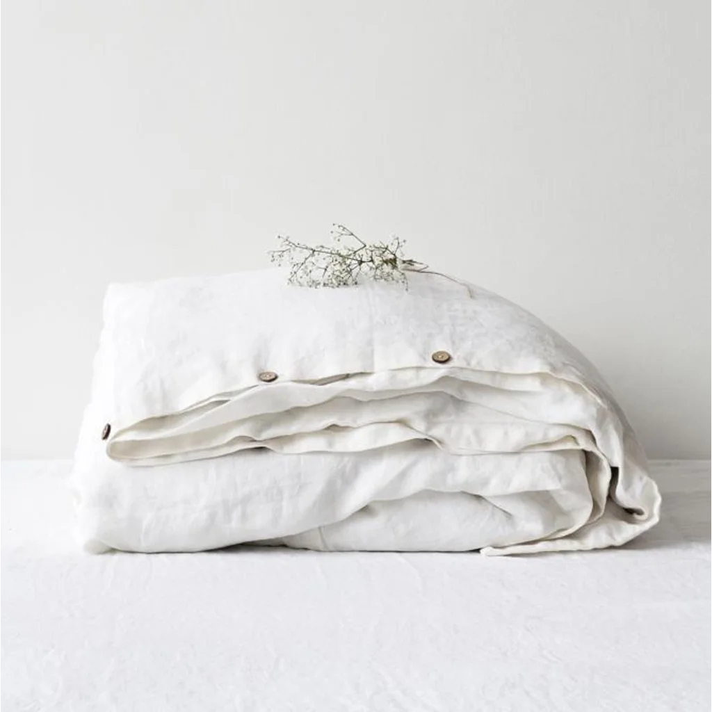 Leinen Bettwäsche Bettbezug in Weiß von Linen Tales Größe 160x210 cm