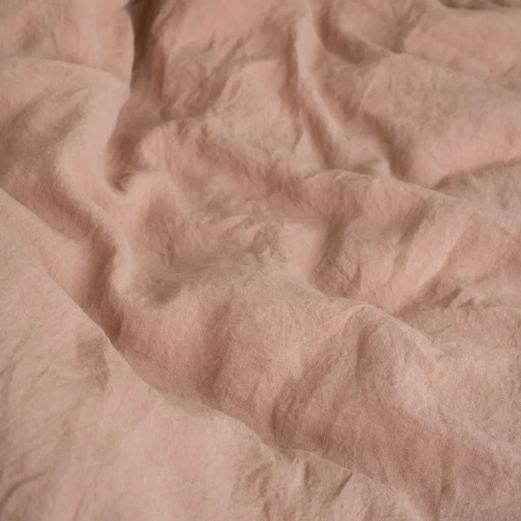Leinen Bettwäsche Garnitur in Apricot Orange von Linen Tales Größe 135x200 + 40x80 cm