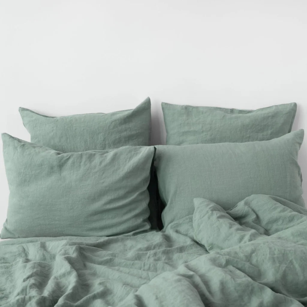 Leinen Bettwäsche Kissenbezug in Mint Grün von Linen Tales Größe 40x40 cm