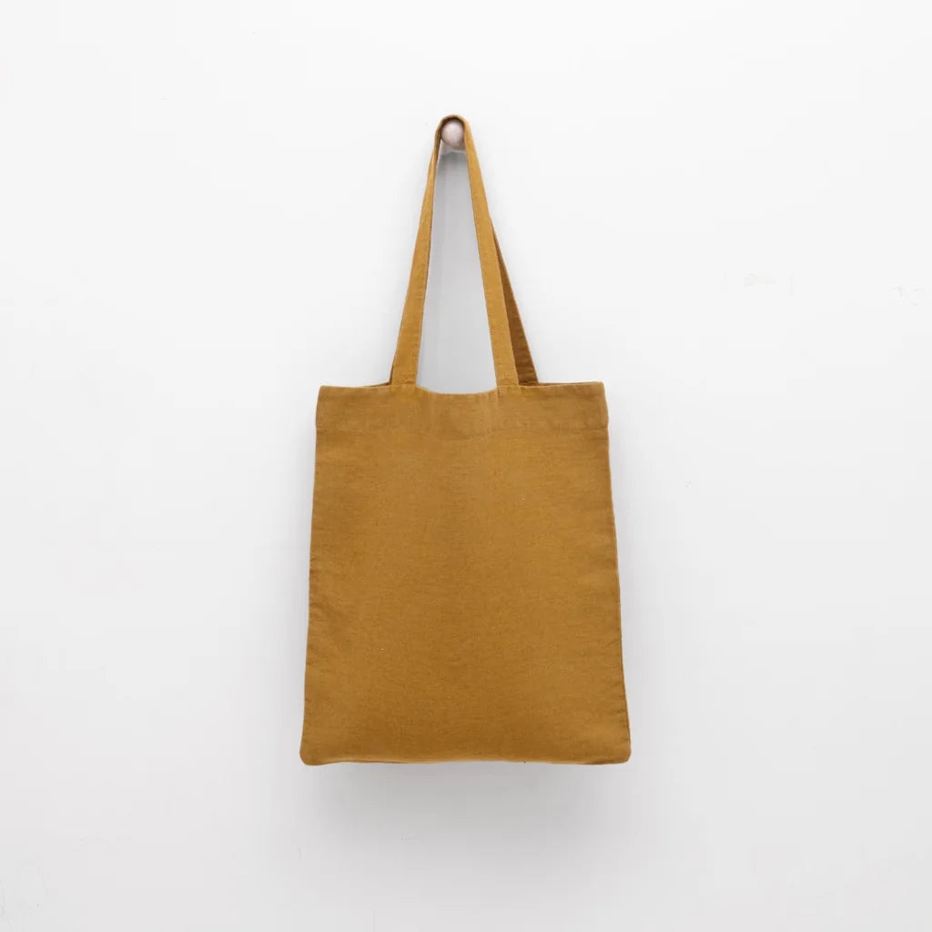 Leinen Einkaufstasche in Bronze Gelb von Linen Tales Größe 38cm breit+ 42 cm lang