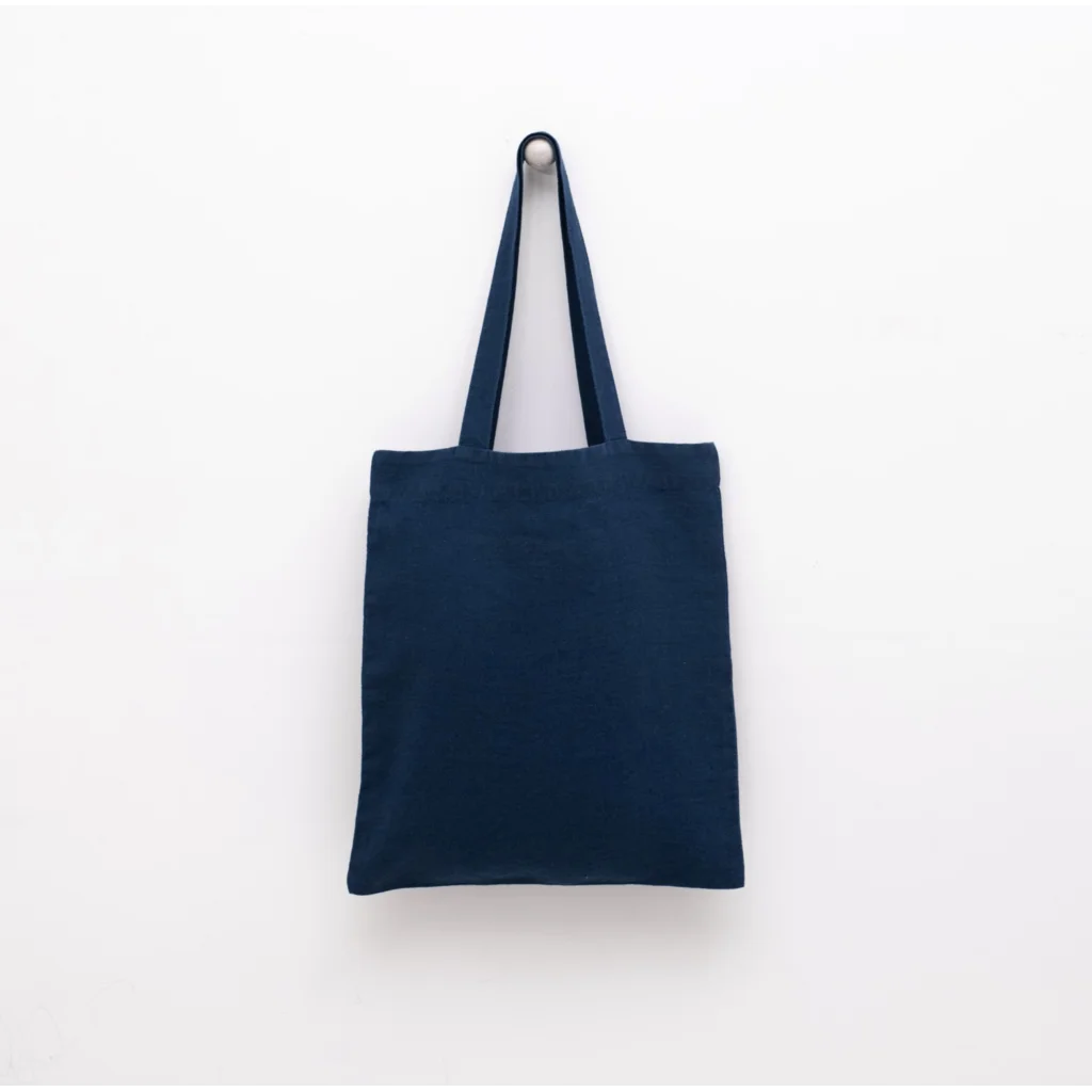 Leinen Einkaufstasche in Dunkelblau Blau von Linen Tales Größe 38cm breit+ 42 cm lang