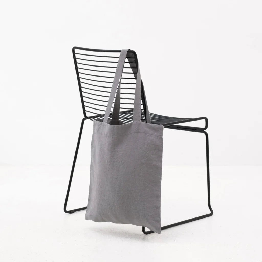 Leinen Einkaufstasche in Grau von Linen Tales Größe 38cm breit+ 42 cm lang
