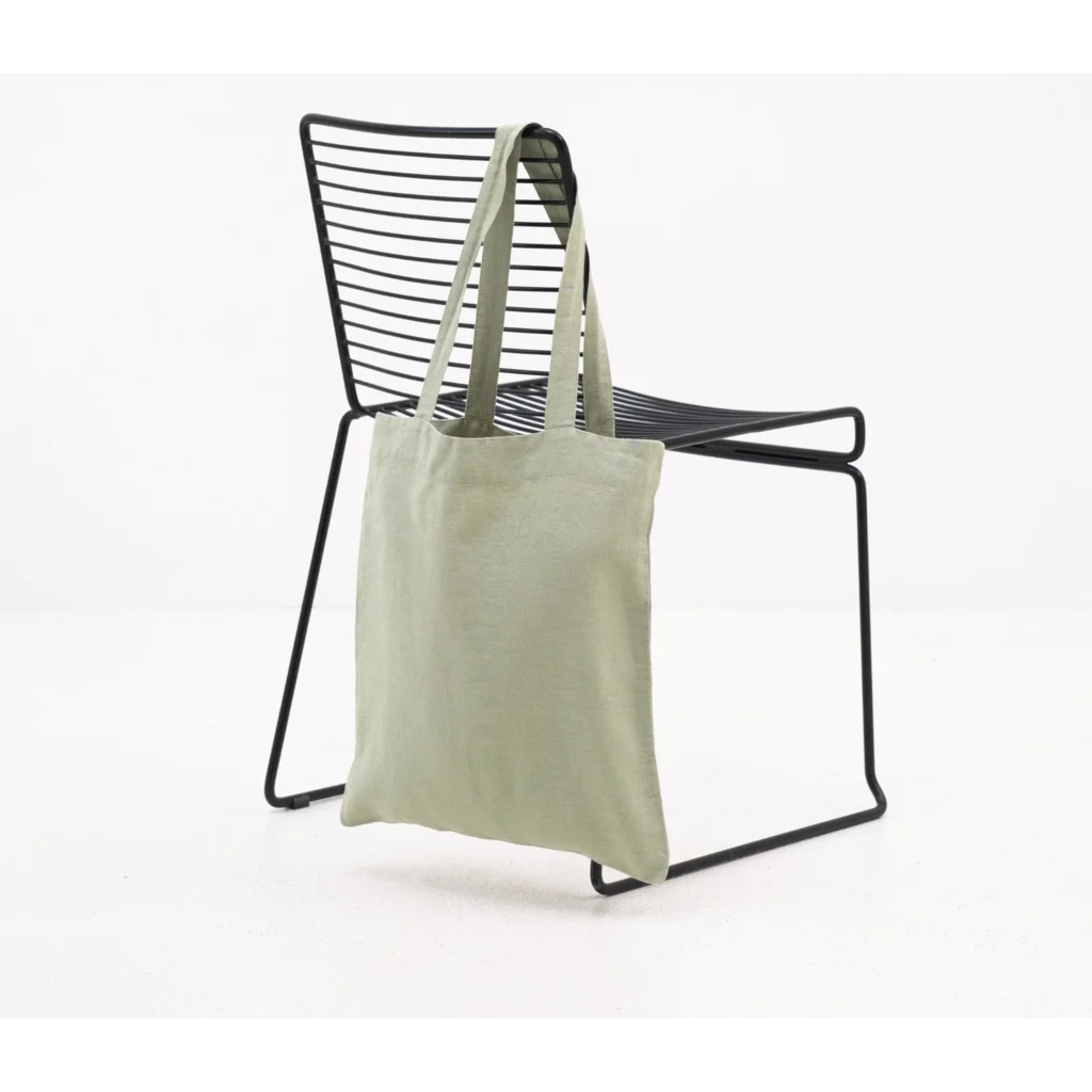 Leinen Einkaufstasche in Hellgrün Grün von Linen Tales Größe 38cm breit+ 42 cm lang