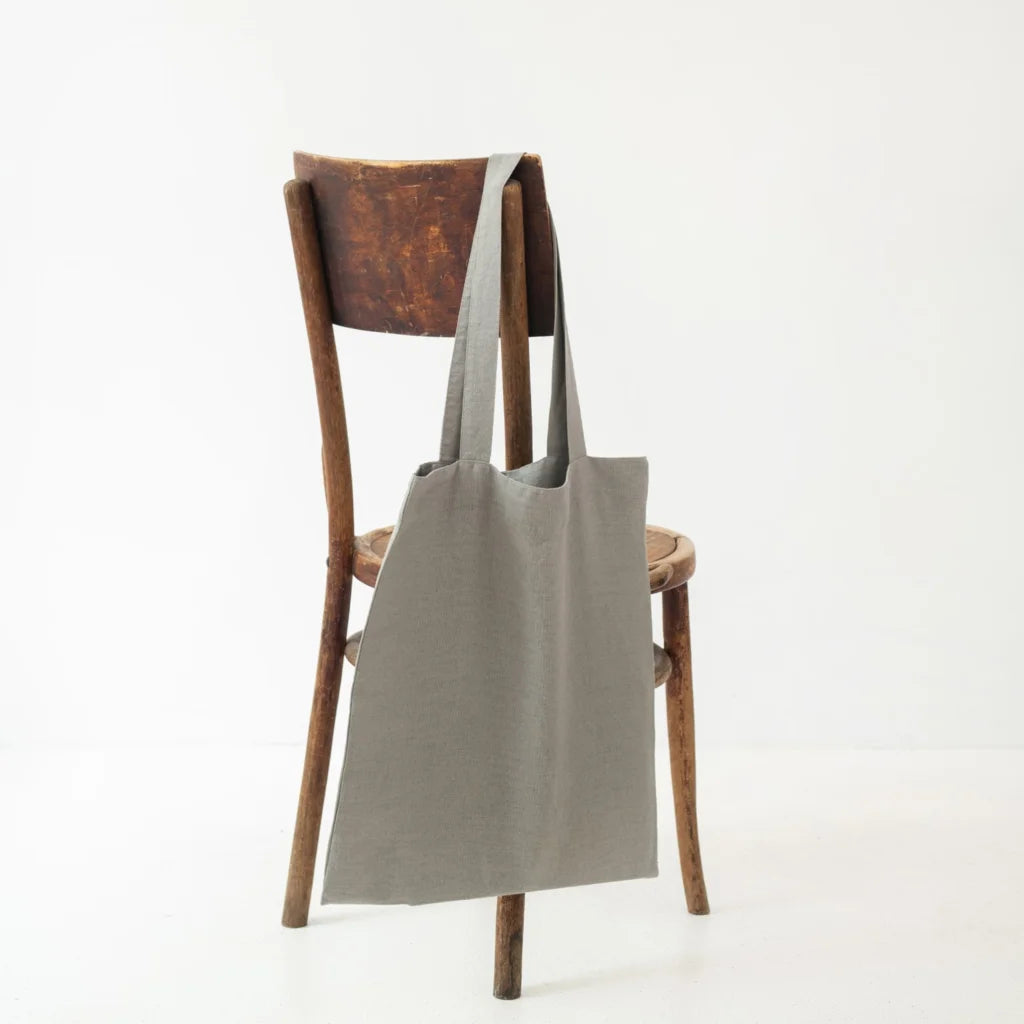 Leinen Einkaufstasche in Khaki Grün von Linen Tales Größe 38cm breit+ 42 cm lang