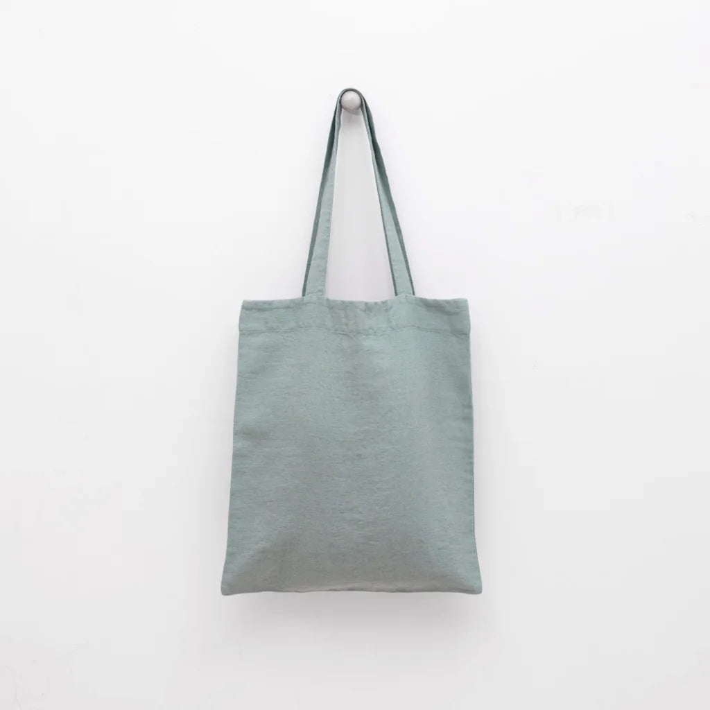 Leinen Einkaufstasche in Mint Grün von Linen Tales Größe 38cm breit+ 42 cm lang