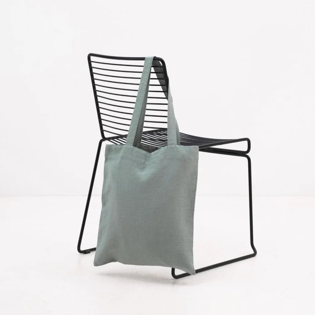 Leinen Einkaufstasche in Mint Grün von Linen Tales Größe 38cm breit+ 42 cm lang