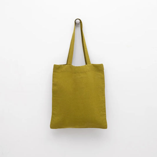 Leinen Einkaufstasche in Moosgrün Grün von Linen Tales Größe 38 cm breit+ 42 cm lang