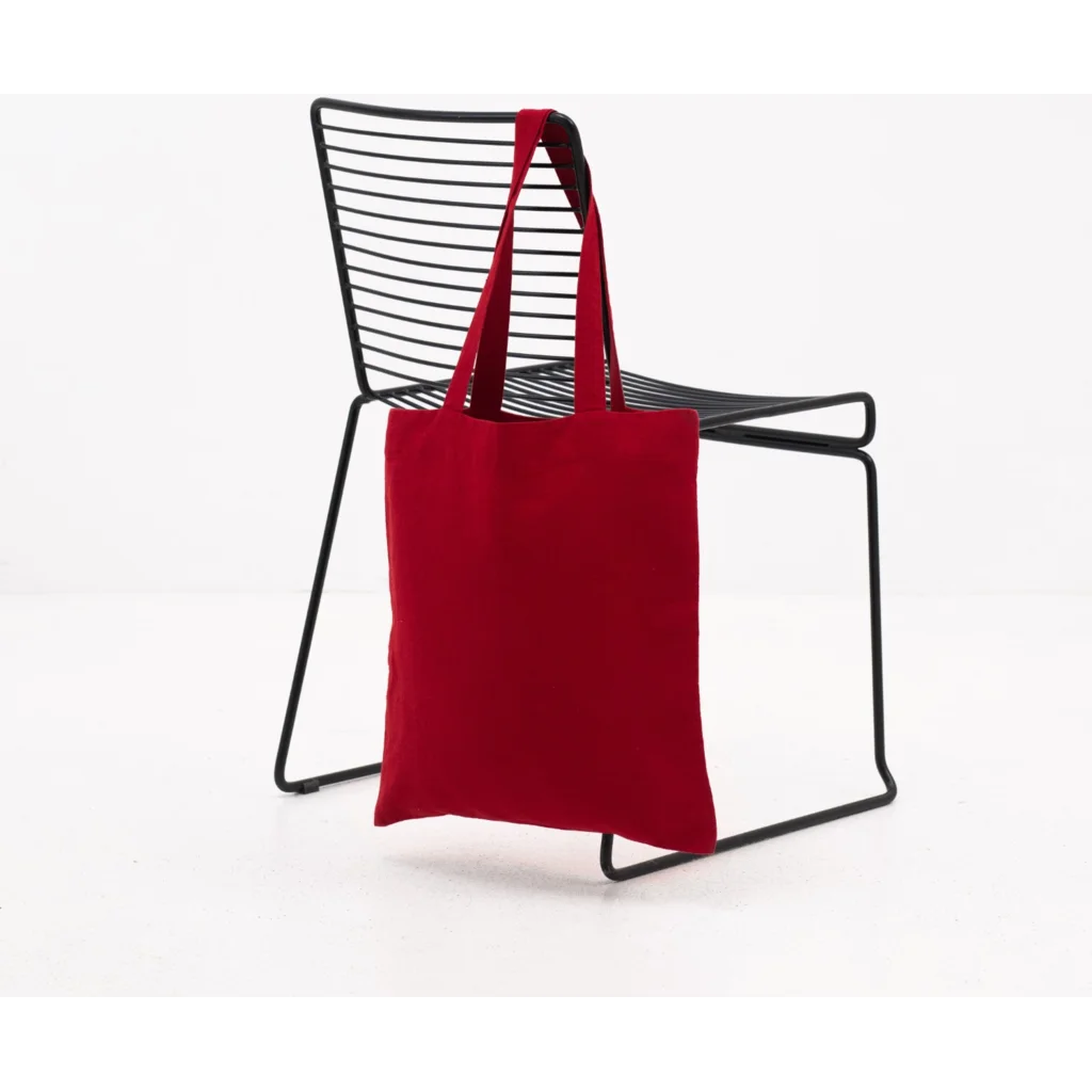 Leinen Einkaufstasche in Rot von Linen Tales Größe 38cm breit+ 42 cm lang