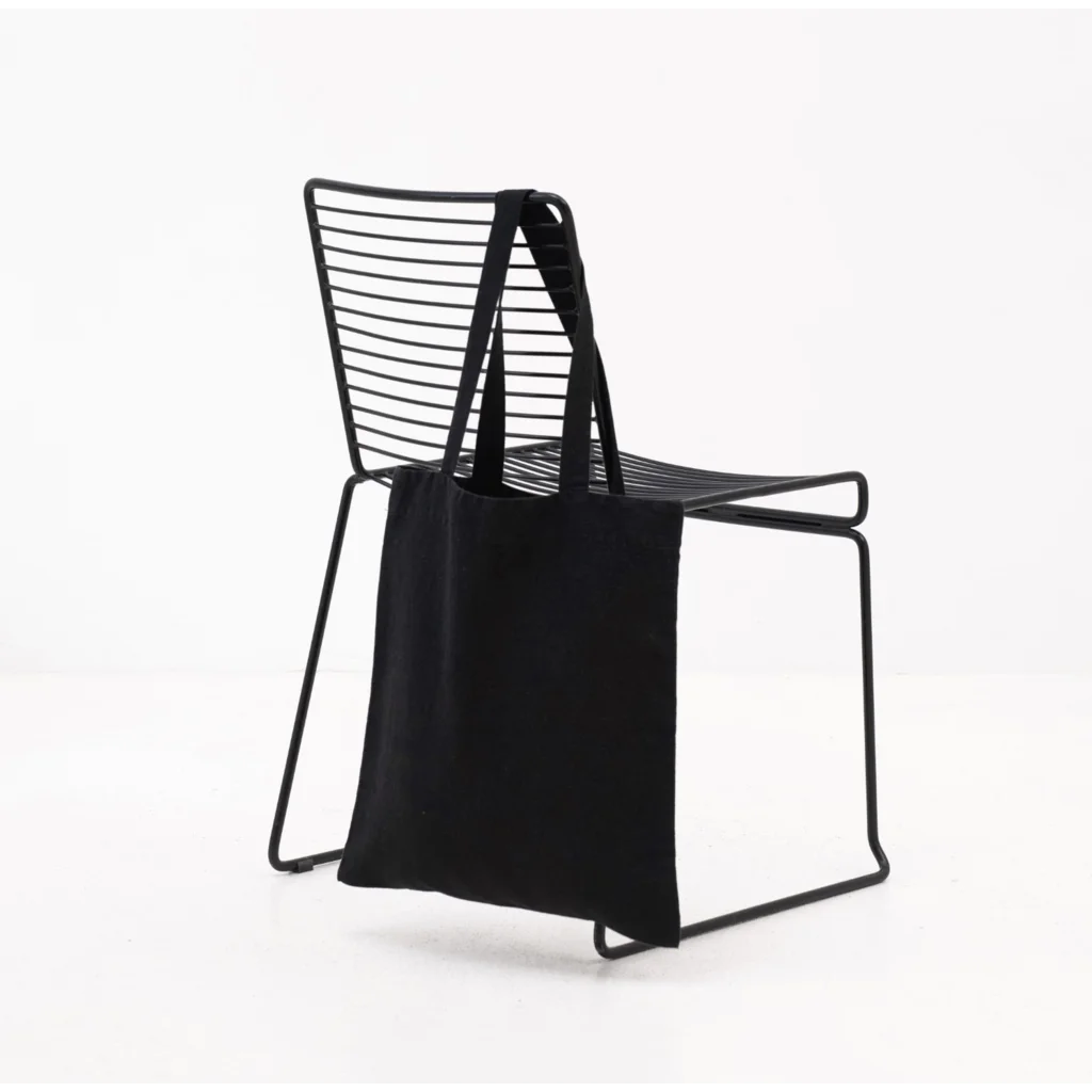 Leinen Einkaufstasche in Schwarz von Linen Tales Größe 38cm breit+ 42 cm lang