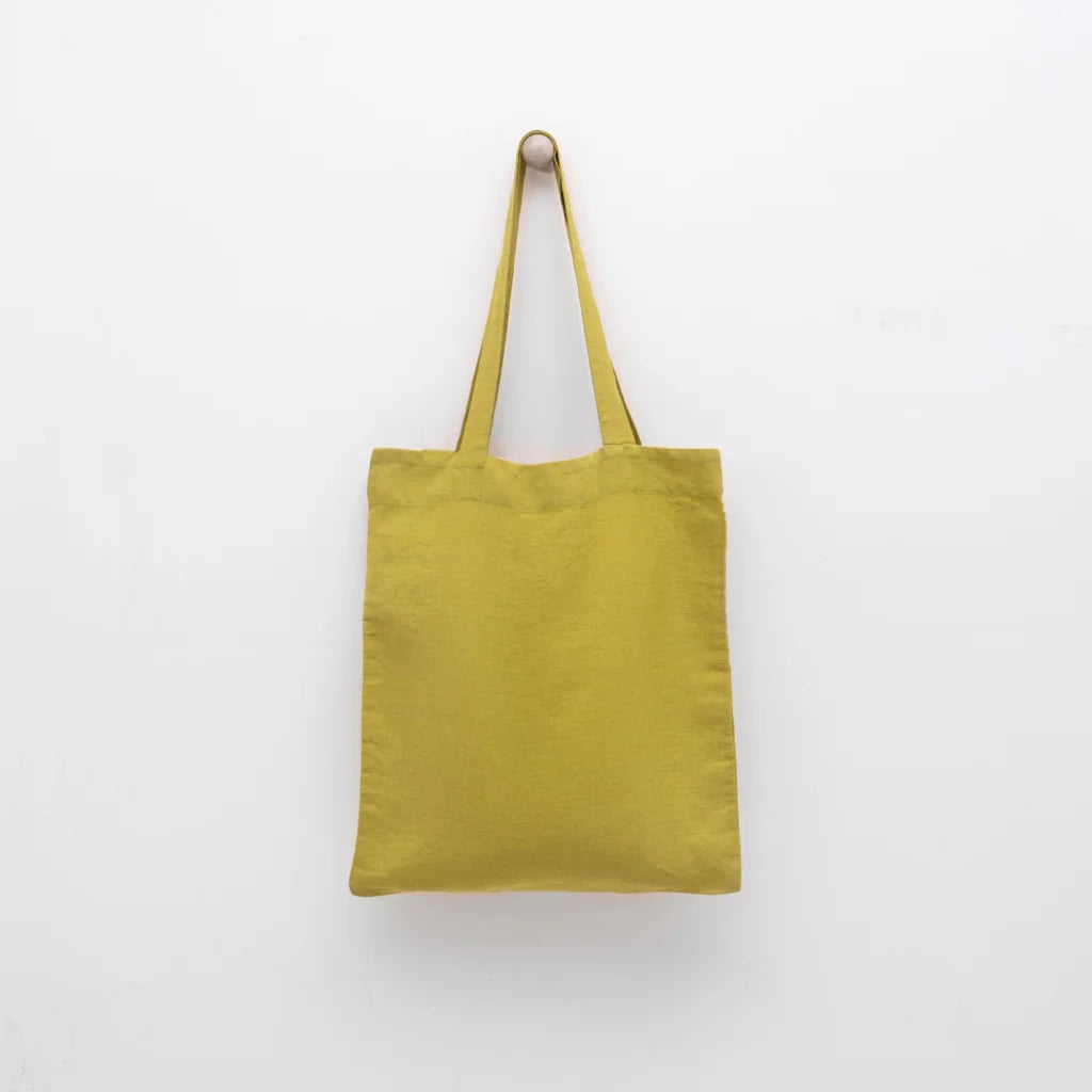 Leinen Einkaufstasche in Senfgelb Gelb von Linen Tales Größe 38cm breit+ 42 cm lang
