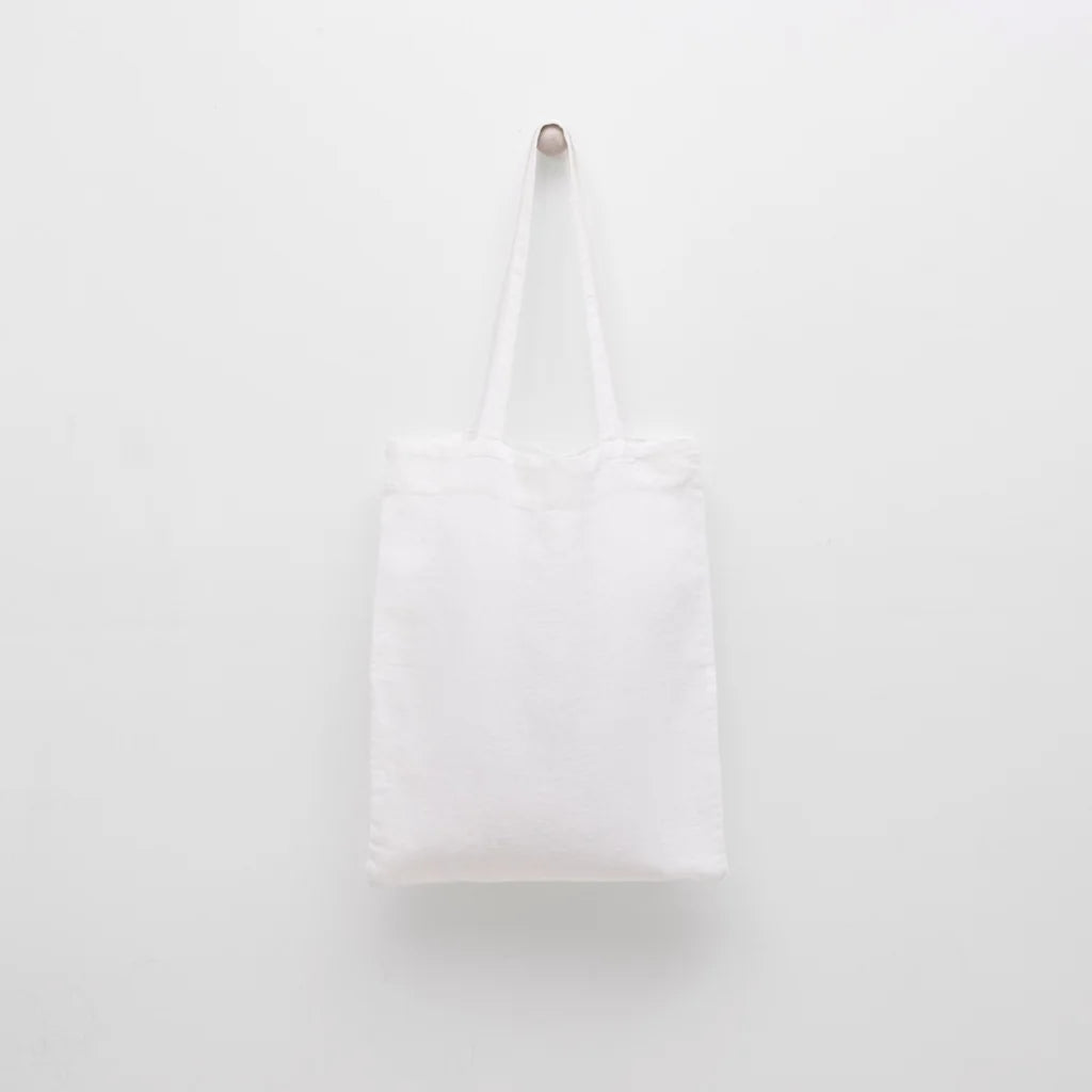 Leinen Einkaufstasche in Weiß von Linen Tales Größe 38cm breit+ 42 cm lang