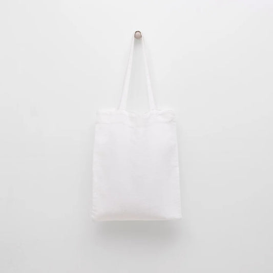 Leinen Einkaufstasche in Weiß von Linen Tales Größe 38cm breit+ 42 cm lang