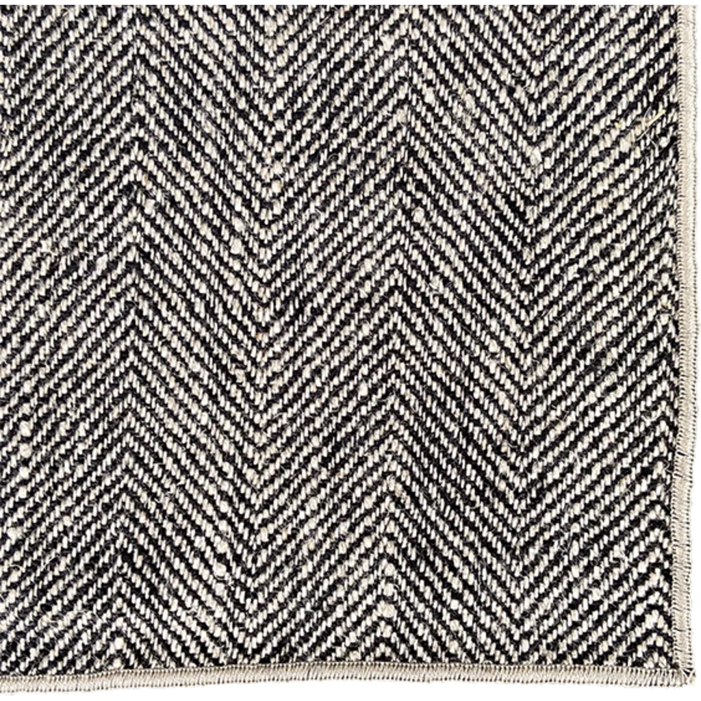 Leinen Gästetuch mit Fischgrät-Muster 2er-Pack in Schwarz+Beige Muster Fischgrät von Erika Vaitkute Größe 35x45 cm