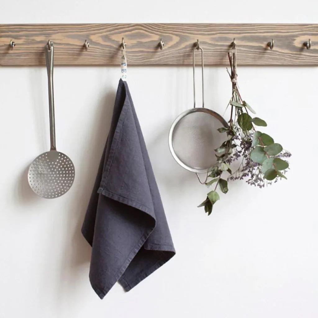 Leinen Geschirrtuch 2er-Pack in Anthrazit Grau von Linen Tales Größe 45x65 cm