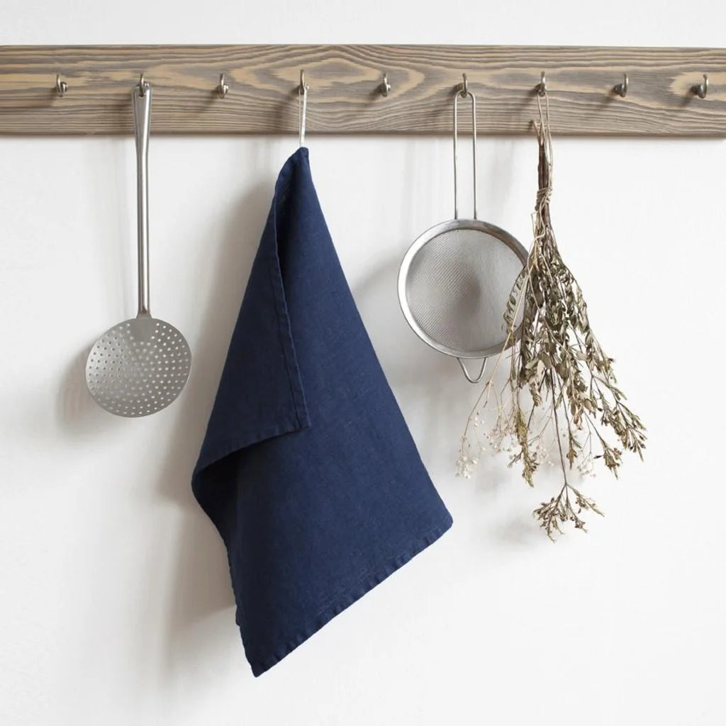 Leinen Geschirrtuch 2er-Pack in Dunkelblau Blau von Linen Tales Größe 45x65 cm