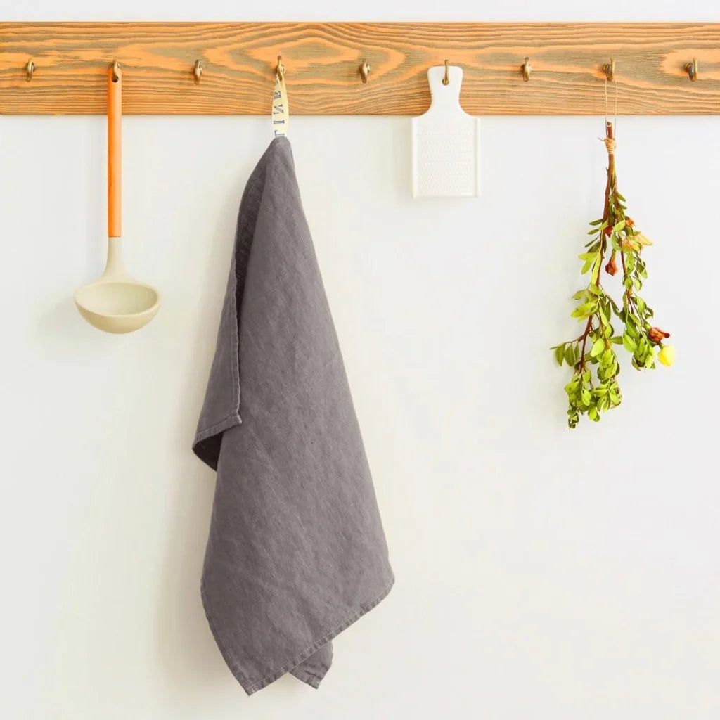 Leinen Geschirrtuch 2er-Pack in Grau von Linen Tales Größe 45x65 cm