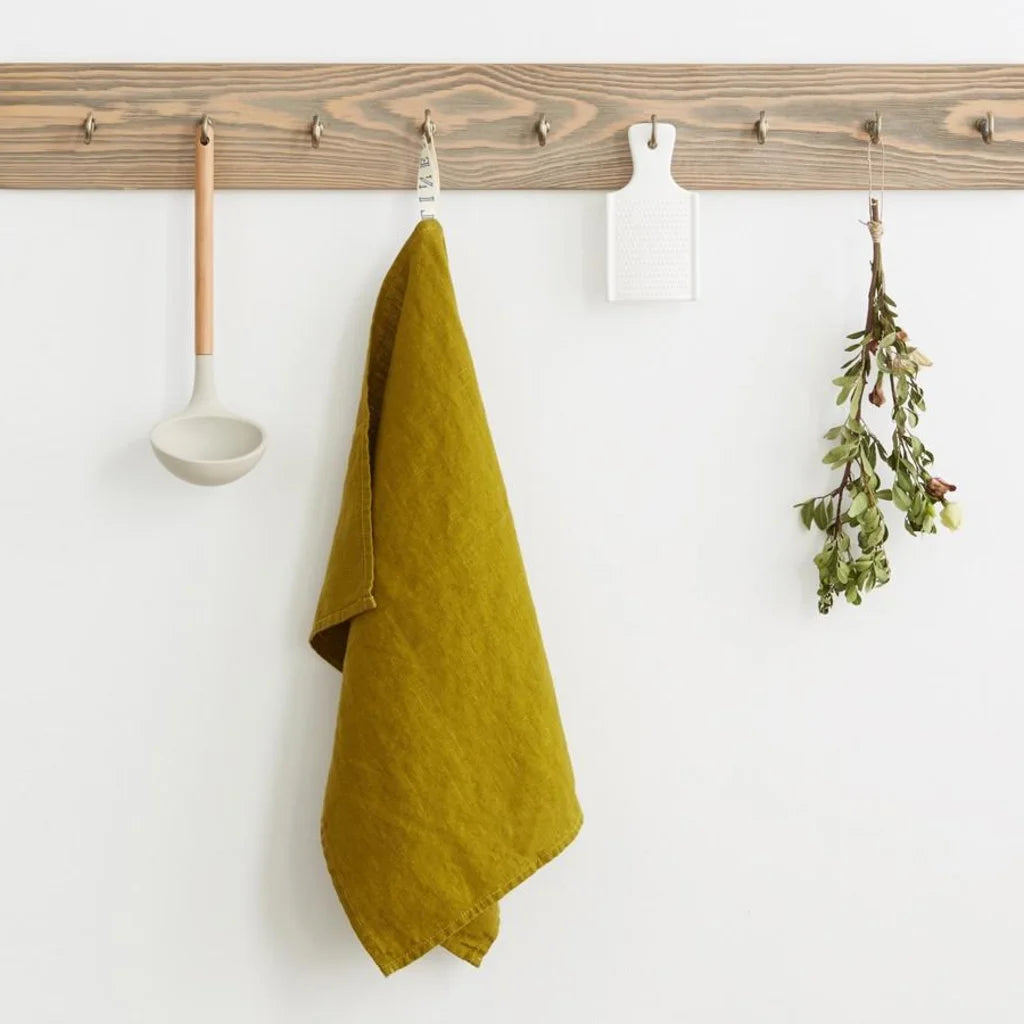 Leinen Geschirrtuch 2er-Pack in Moosgrün Grün von Linen Tales Größe 45x65 cm