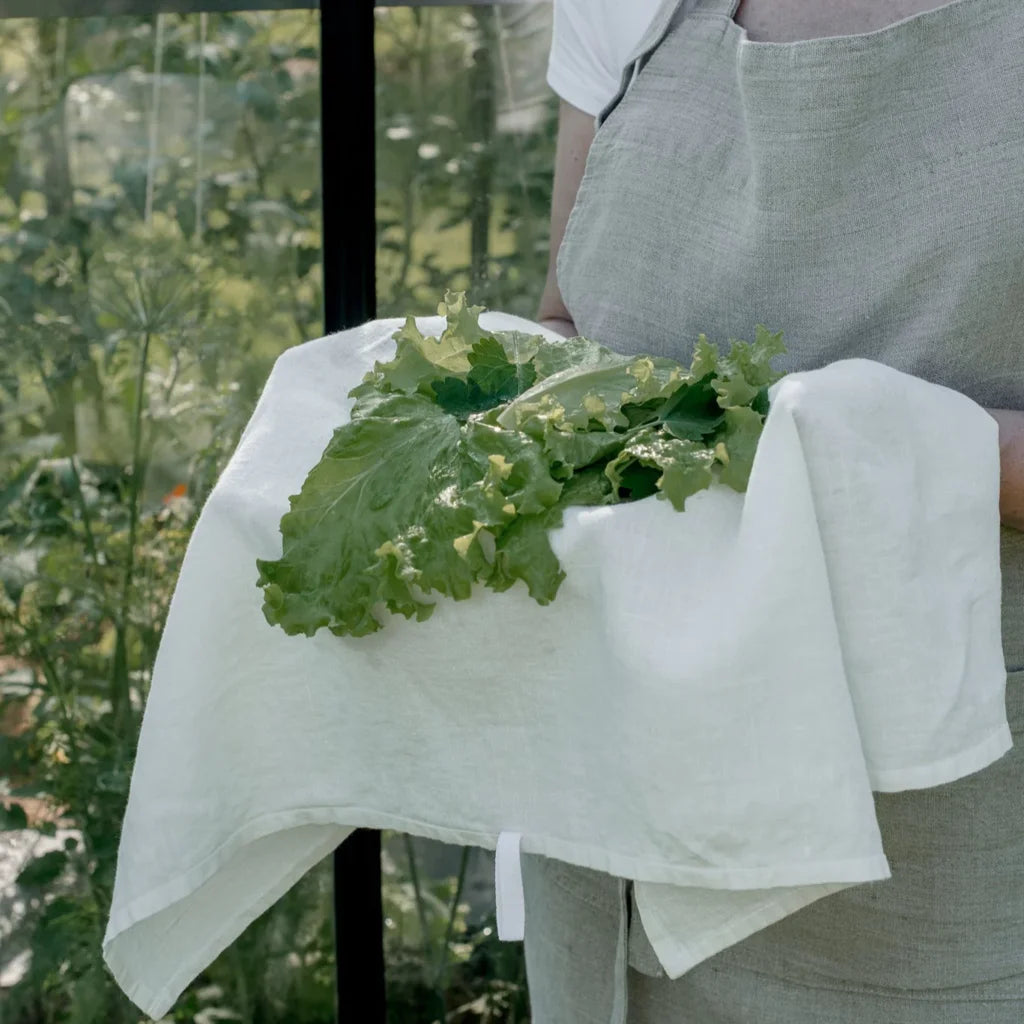 Leinen Geschirrtuch 2er-Pack in Weiß von Linen Tales Größe 45x65 cm