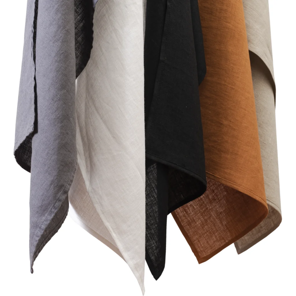 Leinen Geschirrtuch RUTA 2er-Pack in Schwarz von Erika Vaitkute Größe 44x70 cm