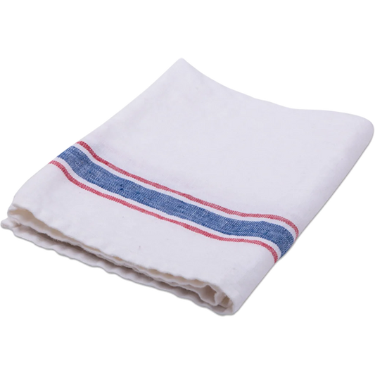 Leinen Geschirrtuch VENTA 2er-Pack in Weiß+Blau+Rot Muster Streifen von Erika Vaitkute Größe 43x70 cm