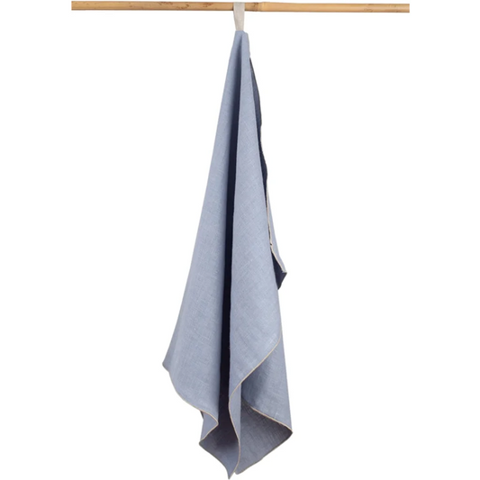 Leinen Geschirrtuch VILNIA 2er-Pack in Taubenblau+Beige Blau+Beige von Erika Vaitkute Größe 47x70 cm