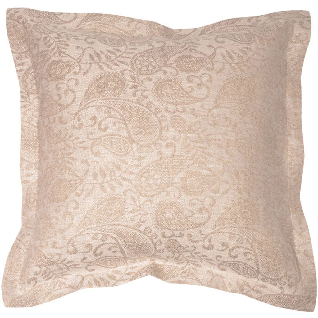 Leinen Jacquard Kissenhülle AGILA 2er-Pack in Beige Muster Paisley von Erika Vaitkute Größe 40x40 cm
