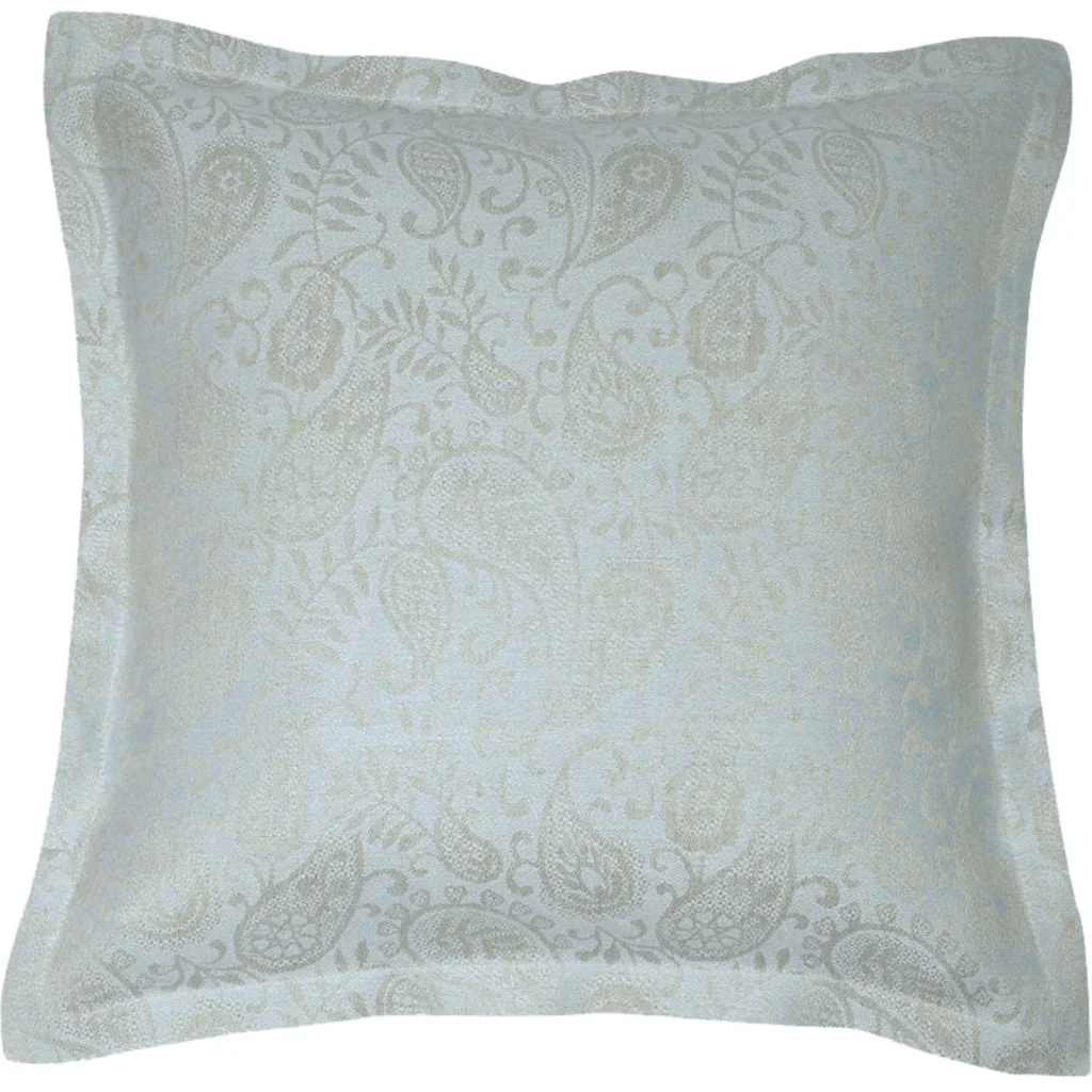 Leinen Jacquard Kissenhülle AGILA 2er-Pack in Hellblau Blau Muster Paisley von Erika Vaitkute Größe 40x40 cm