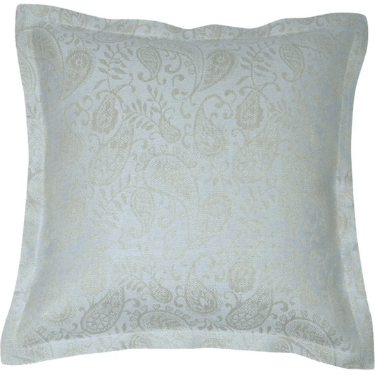 Leinen Jacquard Kissenhülle AGILA 2er-Pack in Hellblau Blau Muster Paisley von Erika Vaitkute Größe 40x40 cm