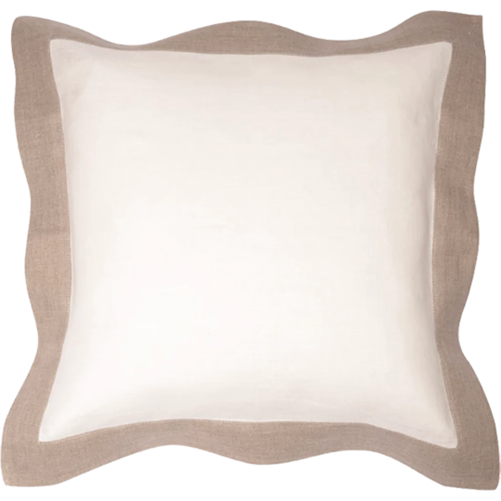 Leinen Kissenhülle ALANTA 2er-Pack in Creme+Beige von Erika Vaitkute Größe 40x40 cm