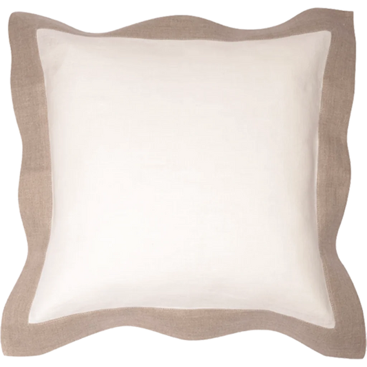 Leinen Kissenhülle ALANTA 2er-Pack in Creme+Beige von Erika Vaitkute Größe 40x40 cm