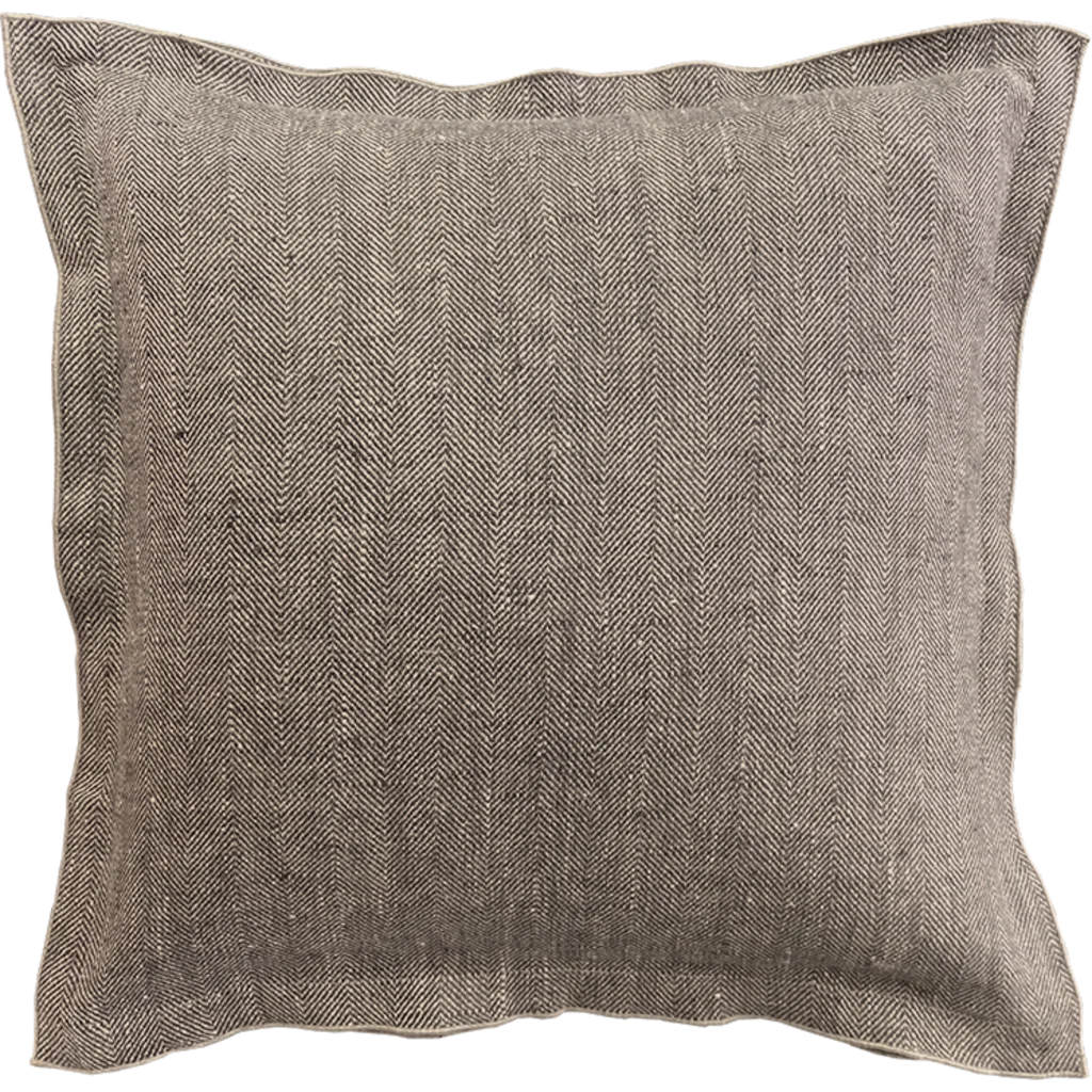Leinen Kissenhülle mit Fischgrät-Muster 2er-Pack in Beige+Beige Muster Fischgrät von Erika Vaitkute Größe 40x40 cm