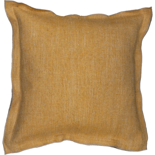 Leinen Kissenhülle mit Fischgrät-Muster 2er-Pack in Senfgelb+Beige Gelb+Beige Muster Fischgrät von Erika Vaitkute Größe 40x40 cm